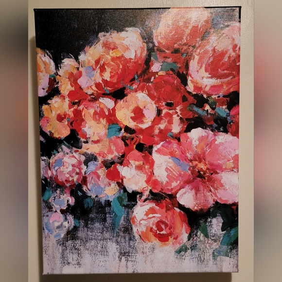 Flower Wall Art Set of 3 Wall Decor - Picture 2 of 4